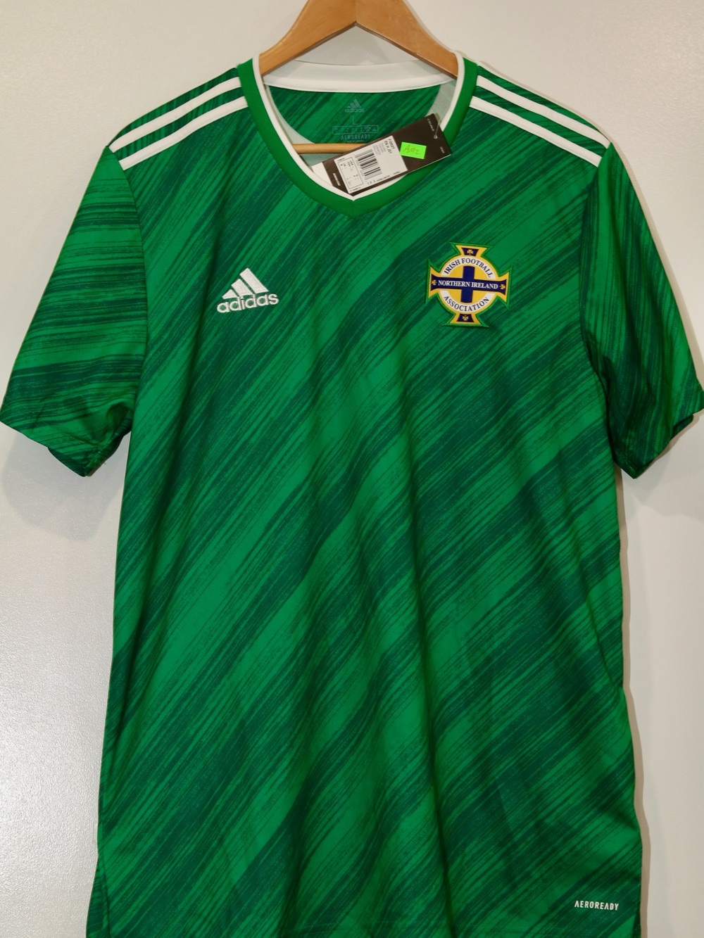 adidas Green Men's Football Jersey with Northern Ireland Crest